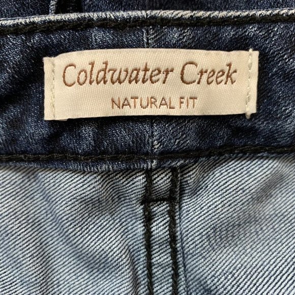 Coldwater Creek Dark Pattern Denim Natural Fit Bermuda Short No Size Tag 34Waist - Picture 9 of 11